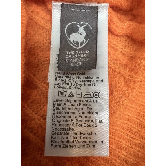 J Crew Cashmere cropped cable-knit crewneck sweater small Orange - Picture 7 of 11